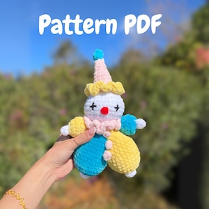 Chubby clown crochet pattern PDF | digital pattern amigurumi tutorial circus clown plushie soft toy pattern download online file only
