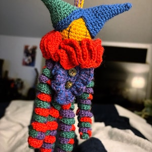 UPDATED Clown keychain pattern- amigurumi- beginner- accessory- crochet pattern.