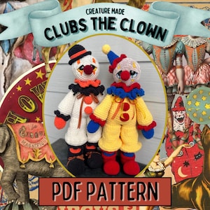 Clubs the Clown - Crochet Amigurumi/Plushy *PATTERN*