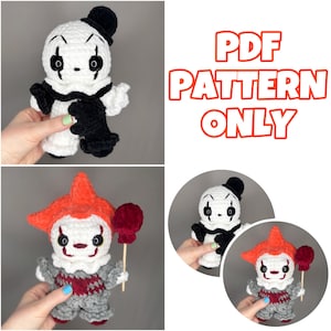 2 in 1 Crochet Mini Clown Bundle-Digital Pattern (NOT a physical item) Written in English (US) terminology. *Read description!*